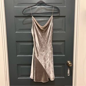 Alice + Olivia Carmelina Asymmetric Velvet Slip Dress size 2
